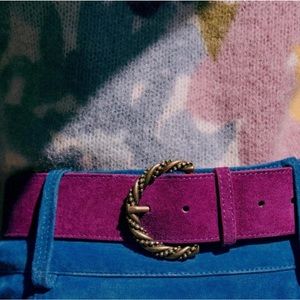 Sezane Suede Ceinture Ava Bougainvillier T90 Belt